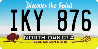 ND license plate IKY876