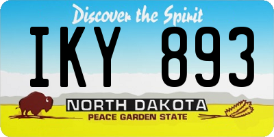 ND license plate IKY893