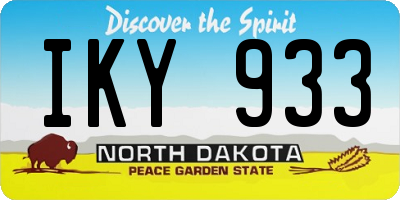 ND license plate IKY933