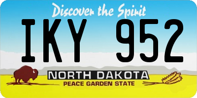 ND license plate IKY952