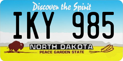 ND license plate IKY985