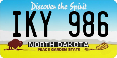 ND license plate IKY986