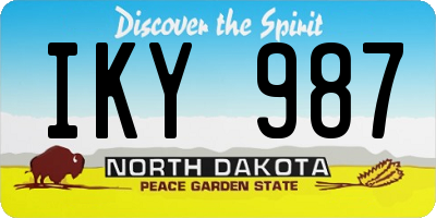 ND license plate IKY987