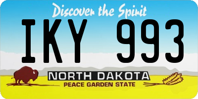 ND license plate IKY993