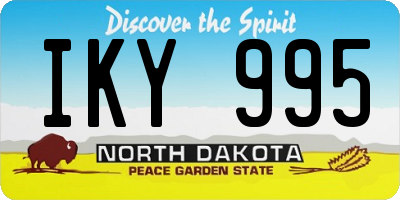 ND license plate IKY995