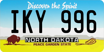 ND license plate IKY996
