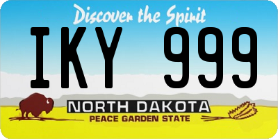 ND license plate IKY999