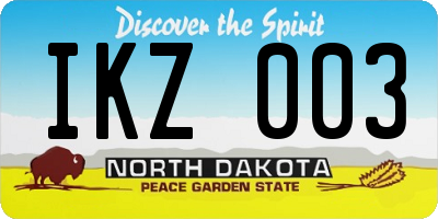 ND license plate IKZ003