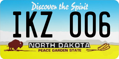ND license plate IKZ006