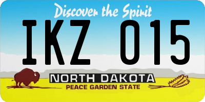 ND license plate IKZ015