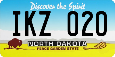 ND license plate IKZ020