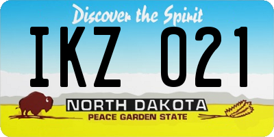 ND license plate IKZ021