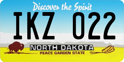 ND license plate IKZ022