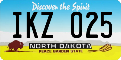 ND license plate IKZ025
