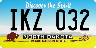 ND license plate IKZ032