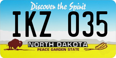 ND license plate IKZ035