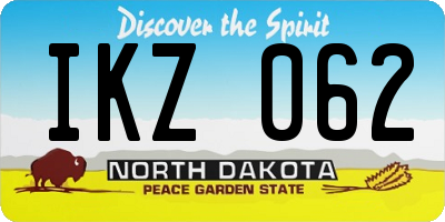 ND license plate IKZ062