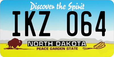ND license plate IKZ064