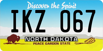 ND license plate IKZ067
