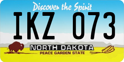 ND license plate IKZ073