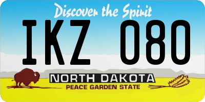 ND license plate IKZ080