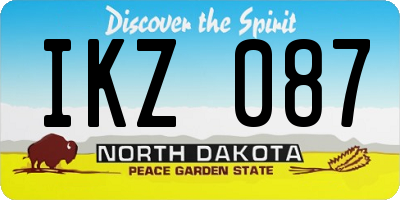 ND license plate IKZ087