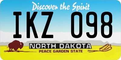 ND license plate IKZ098