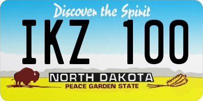 ND license plate IKZ100