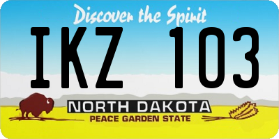 ND license plate IKZ103