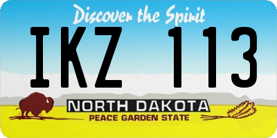 ND license plate IKZ113