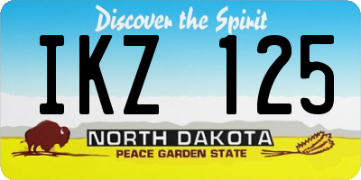 ND license plate IKZ125