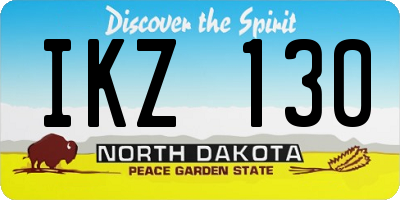 ND license plate IKZ130