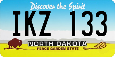 ND license plate IKZ133