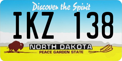 ND license plate IKZ138