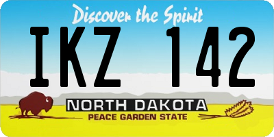 ND license plate IKZ142
