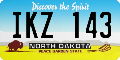 ND license plate IKZ143