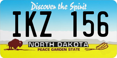 ND license plate IKZ156