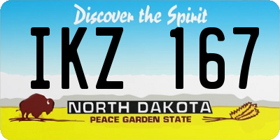 ND license plate IKZ167