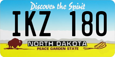 ND license plate IKZ180