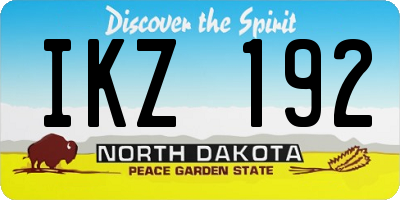 ND license plate IKZ192