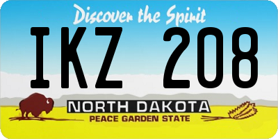 ND license plate IKZ208
