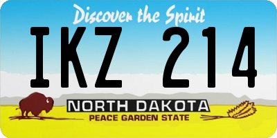 ND license plate IKZ214