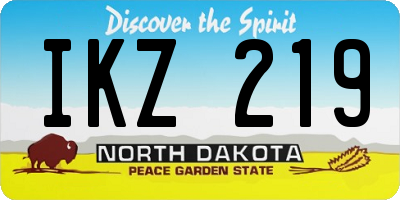 ND license plate IKZ219