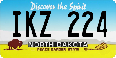 ND license plate IKZ224