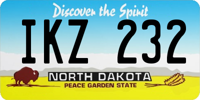 ND license plate IKZ232