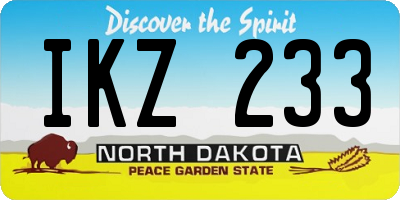 ND license plate IKZ233
