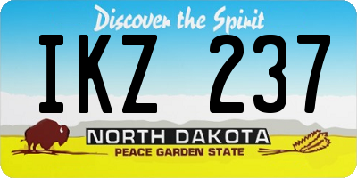 ND license plate IKZ237