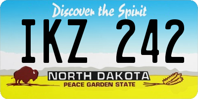 ND license plate IKZ242