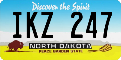 ND license plate IKZ247
