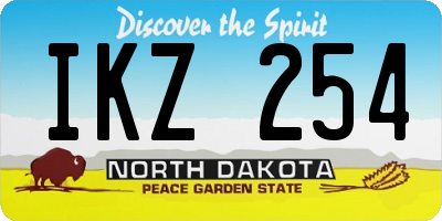 ND license plate IKZ254